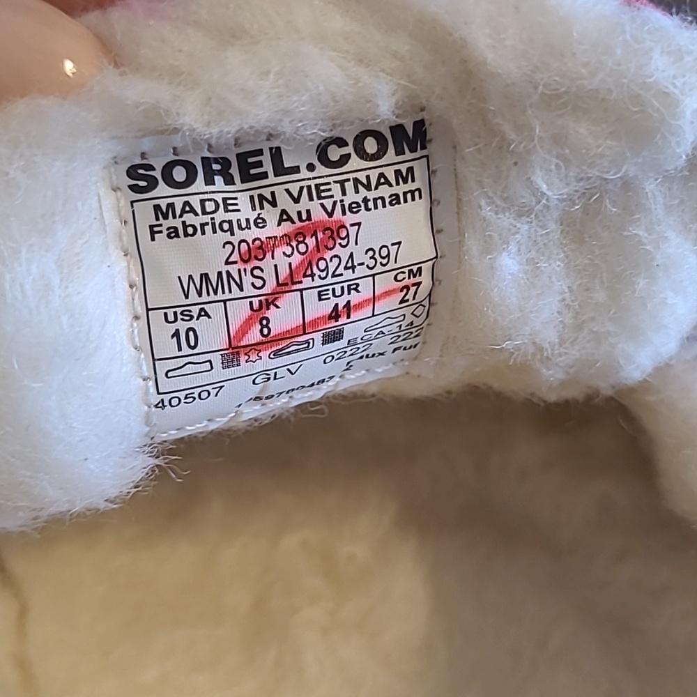 Sorel Tremblant II Pink Green Suede Furry Moccasins Slippers Wmn 10 Comfy Casual - Picture 7 of 9